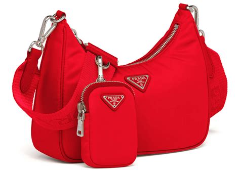 red patent leather shoulder bag prada|Prada tessuto nylon shoulder bag.